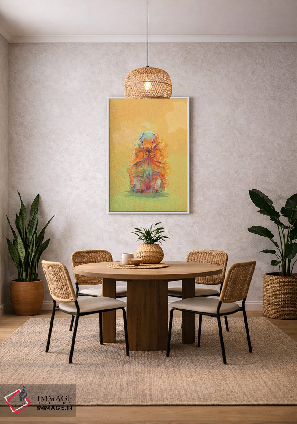 تابلو دکوراتیو انتظار پاییز – نقاشی دیجیتال مارموت اثر فلو آرت استودیو - D3W