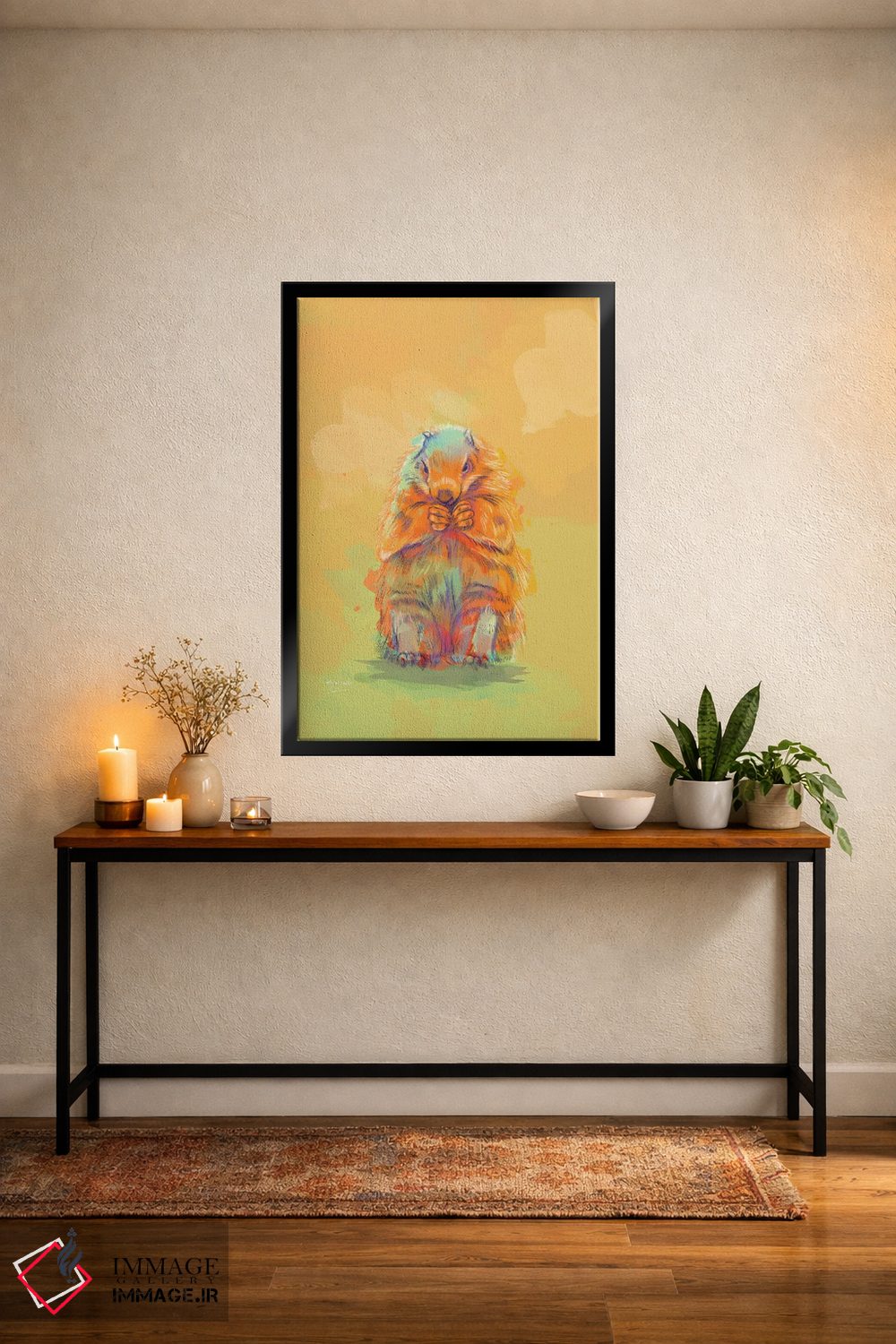 تابلو دکوراتیو انتظار پاییز – نقاشی دیجیتال مارموت اثر فلو آرت استودیو - D5B