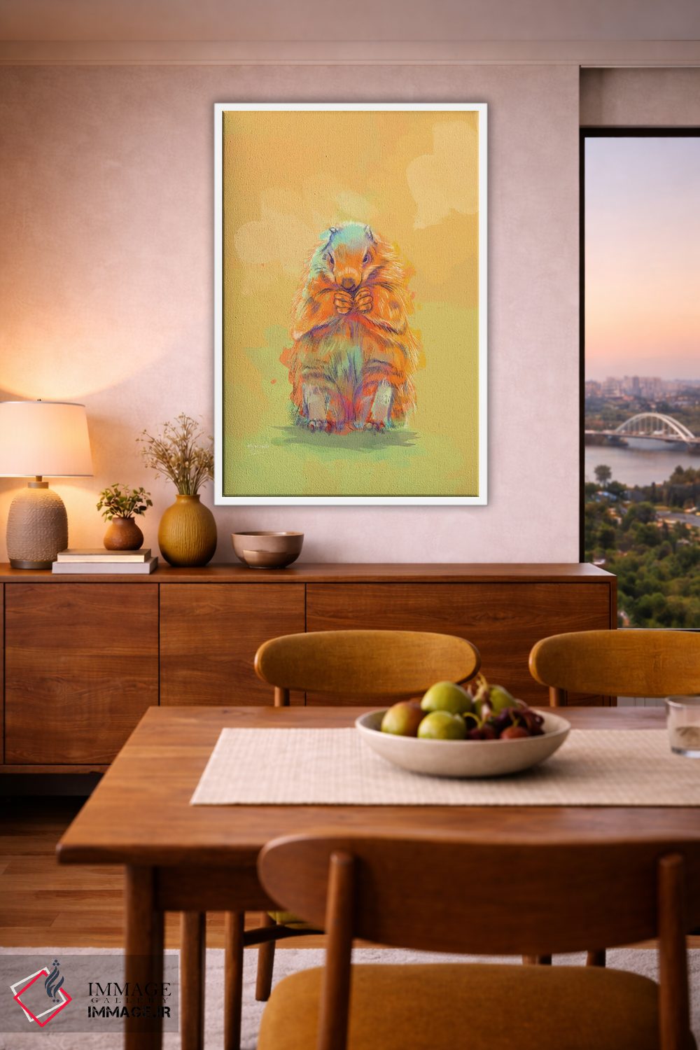 تابلو دکوراتیو انتظار پاییز – نقاشی دیجیتال مارموت اثر فلو آرت استودیو - D6W