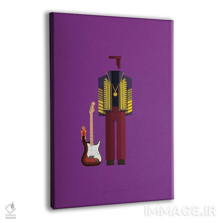 تابلو دکوراتیو جیمی هندریکس اثر فرد بیرچال - نمای پرسپکتیو محصول