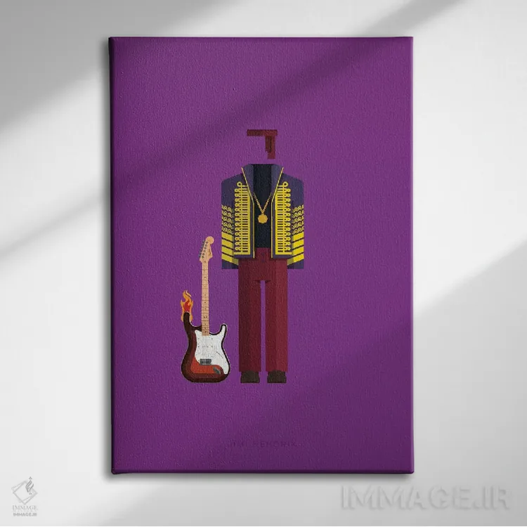 تابلو دکوراتیو جیمی هندریکس اثر فرد بیرچال - نمای روبهرو روی دیوار