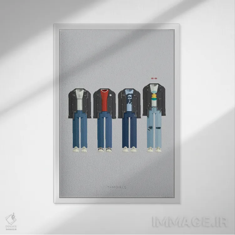 تابلو دکوراتیو رامونز اثر فرد بیرچال - نمای قابدار سفید