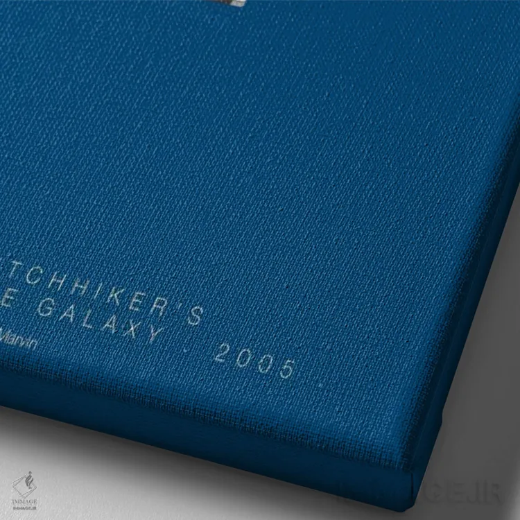 تابلو دکوراتیو راهنمای کهکشان برای اتو استاپ زن ها اثر فرد بیرچال - نمای نزدیک بافت بوم