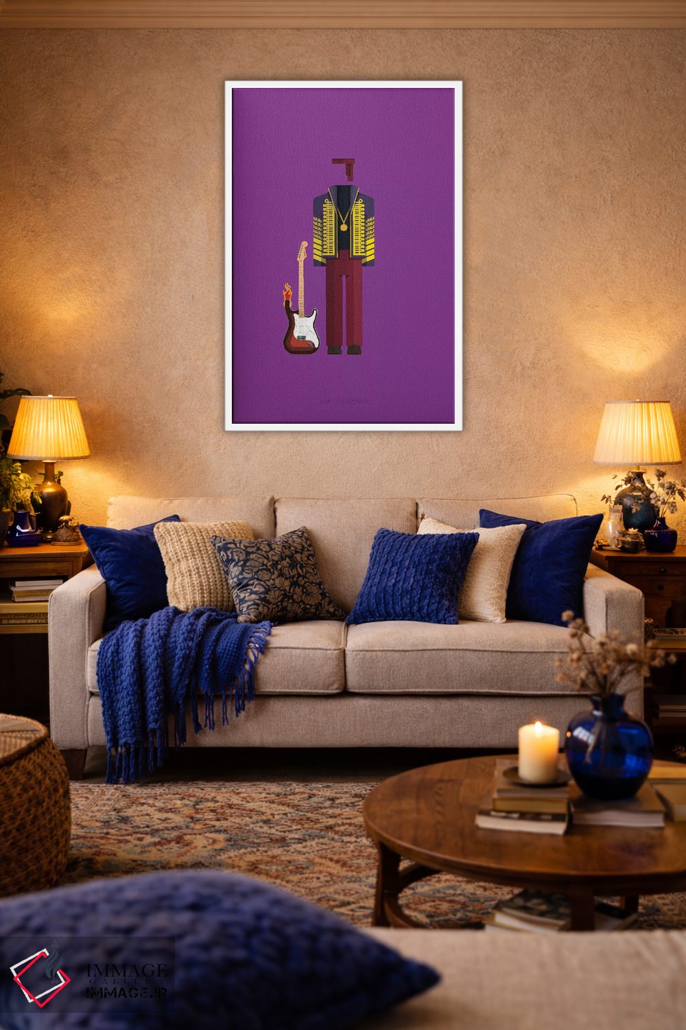 تابلو دکوراتیو جیمی هندریکس اثر فرد بیرچال - D2W