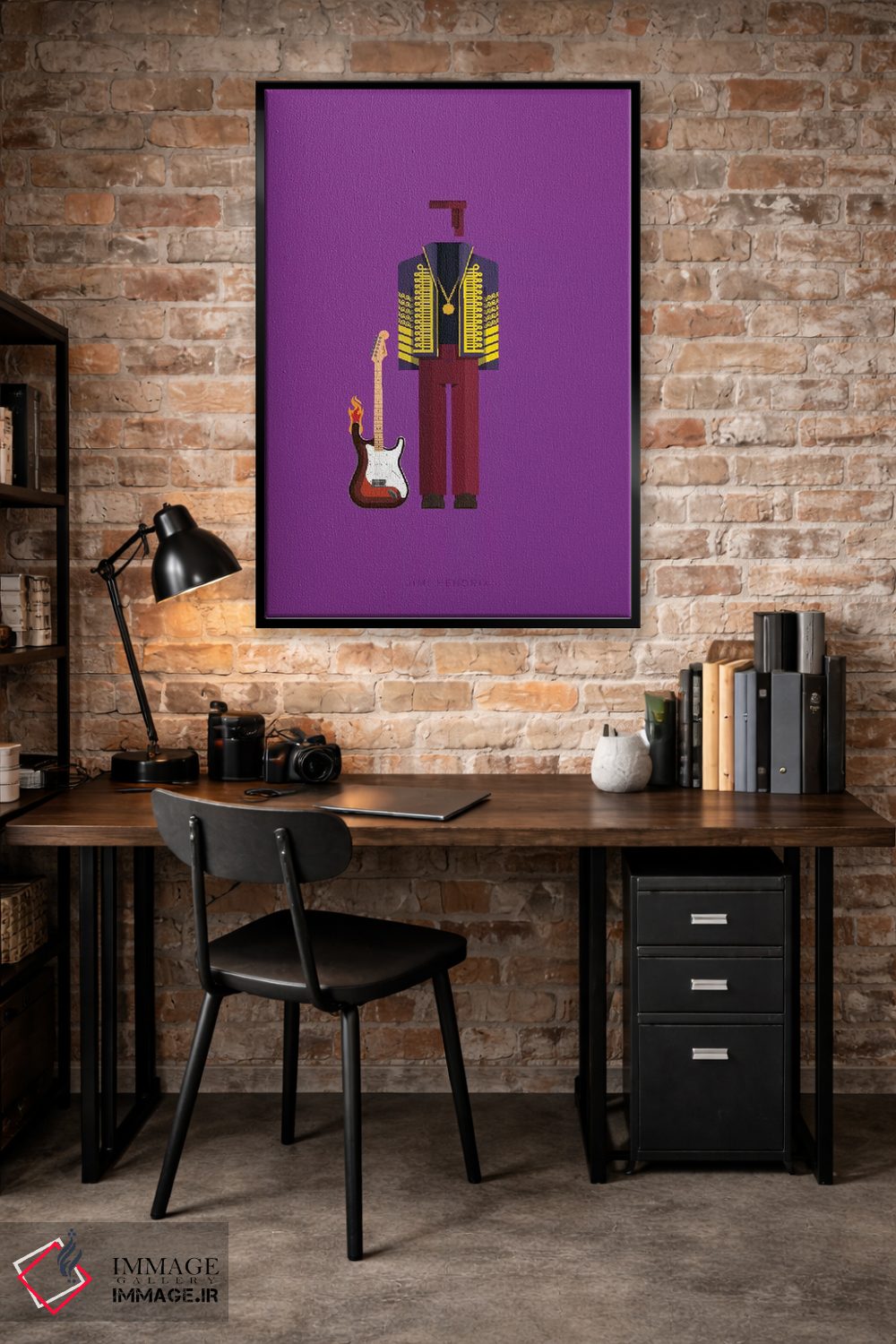 تابلو دکوراتیو جیمی هندریکس اثر فرد بیرچال - D4B