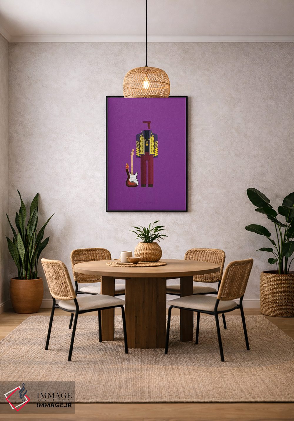 تابلو دکوراتیو جیمی هندریکس اثر فرد بیرچال - D5B