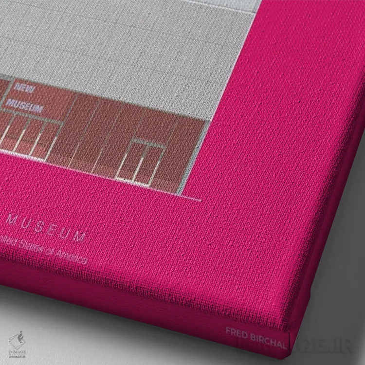 تابلو دکوراتیو موزه نوین اثر فرد بیرچال - نمای نزدیک بافت بوم