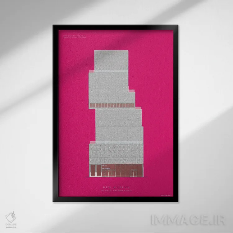 تابلو دکوراتیو موزه نوین اثر فرد بیرچال - نمای قابدار مشکی