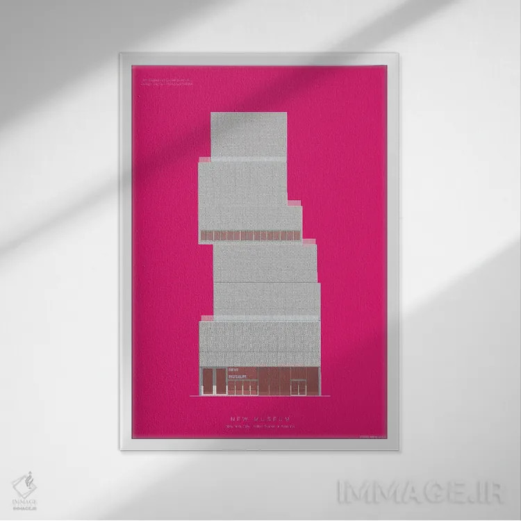 تابلو دکوراتیو موزه نوین اثر فرد بیرچال - نمای قابدار سفید