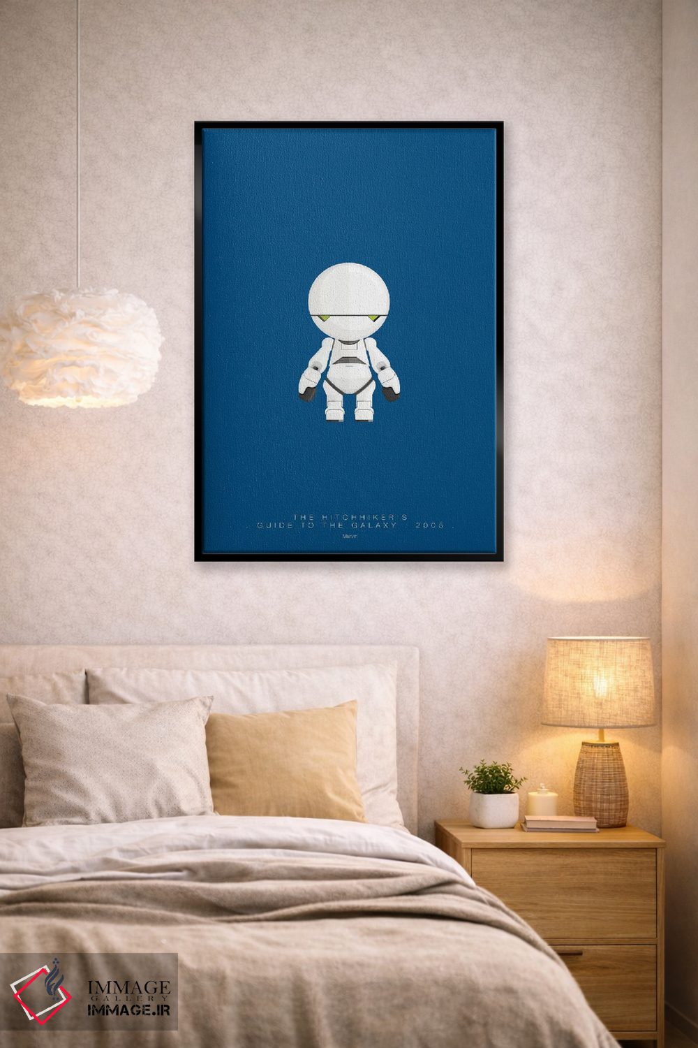 تابلو دکوراتیو راهنمای کهکشان برای اتو استاپ زن ها اثر فرد بیرچال - D2B