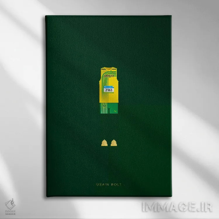 تابلو دکوراتیو یوسین بولت اثر فرد بیرچال - نمای روبهرو روی دیوار