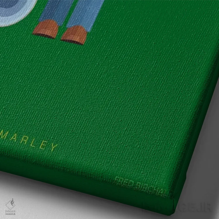 تابلو دکوراتیو باب مارلی اثر فرد بیرچال - نمای نزدیک بافت بوم