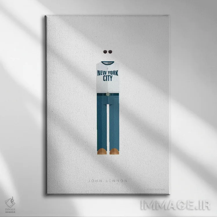 تابلو دکوراتیو جان لنون اثر فرد بیرچال - نمای روبهرو روی دیوار