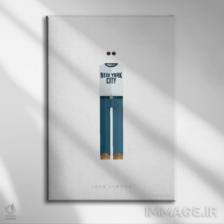 تابلو دکوراتیو جان لنون اثر فرد بیرچال - نمای روبهرو روی دیوار