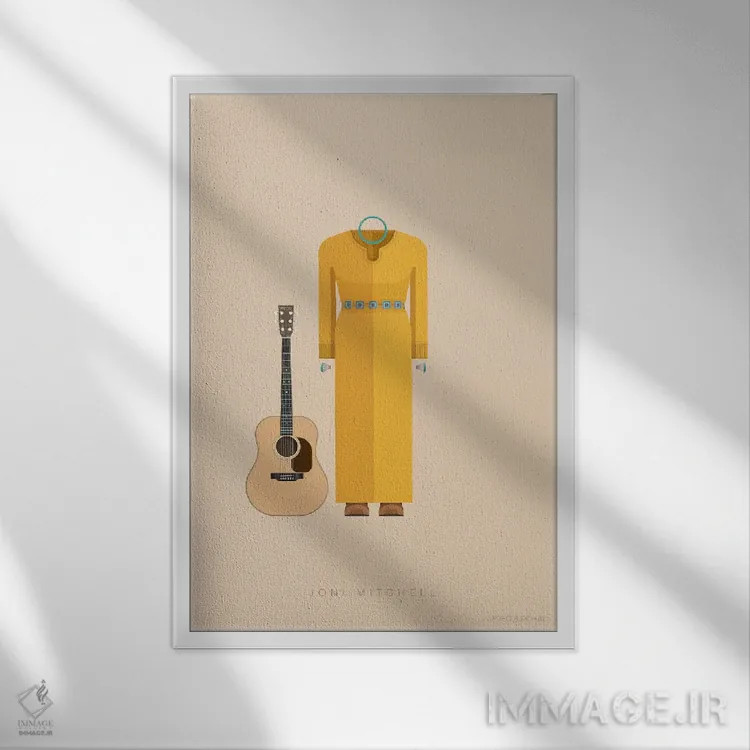 تابلو دکوراتیو جانی میچل اثر فرد بیرچال - نمای قابدار سفید