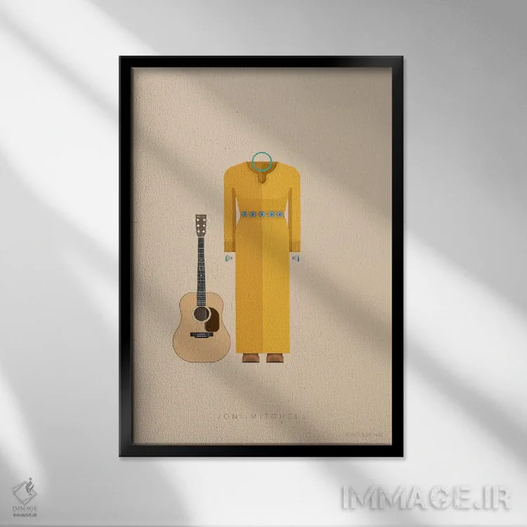 تابلو دکوراتیو جانی میچل اثر فرد بیرچال - نمای قابدار مشکی