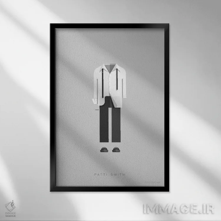 تابلو دکوراتیو پتی اسمیت اثر فرد بیرچال - نمای قابدار مشکی