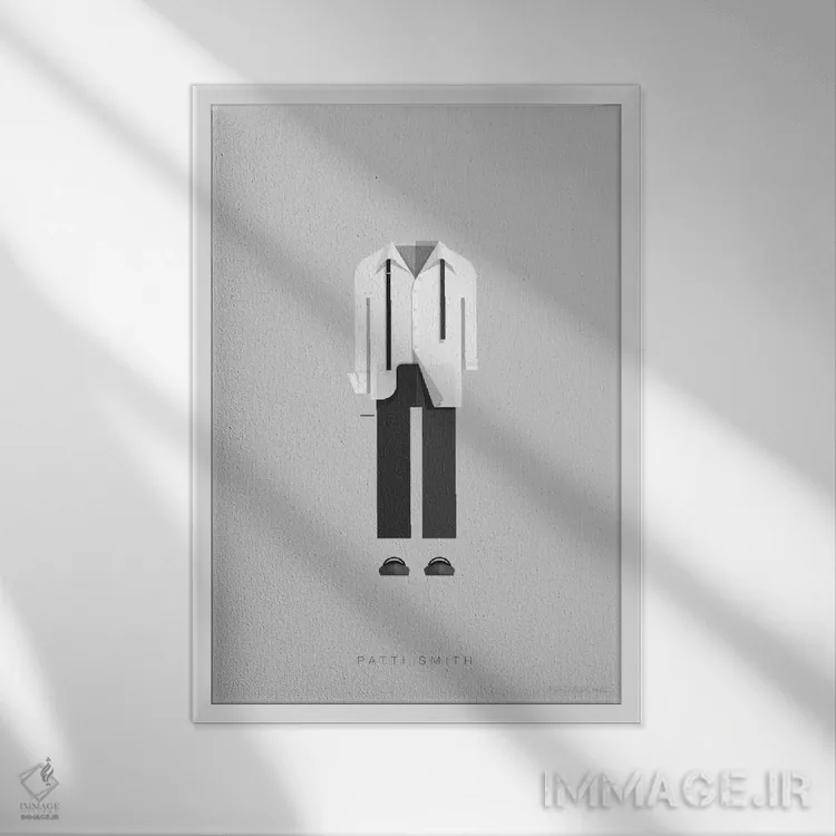 تابلو دکوراتیو پتی اسمیت اثر فرد بیرچال - نمای قابدار سفید