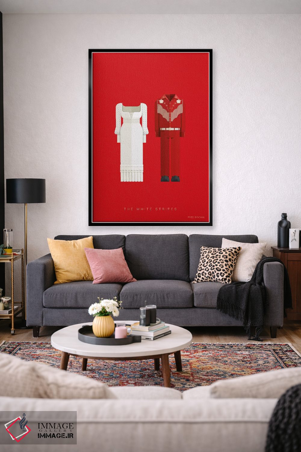 تابلو دکوراتیو وایت استرایپس اثر فرد بیرچال - D2B