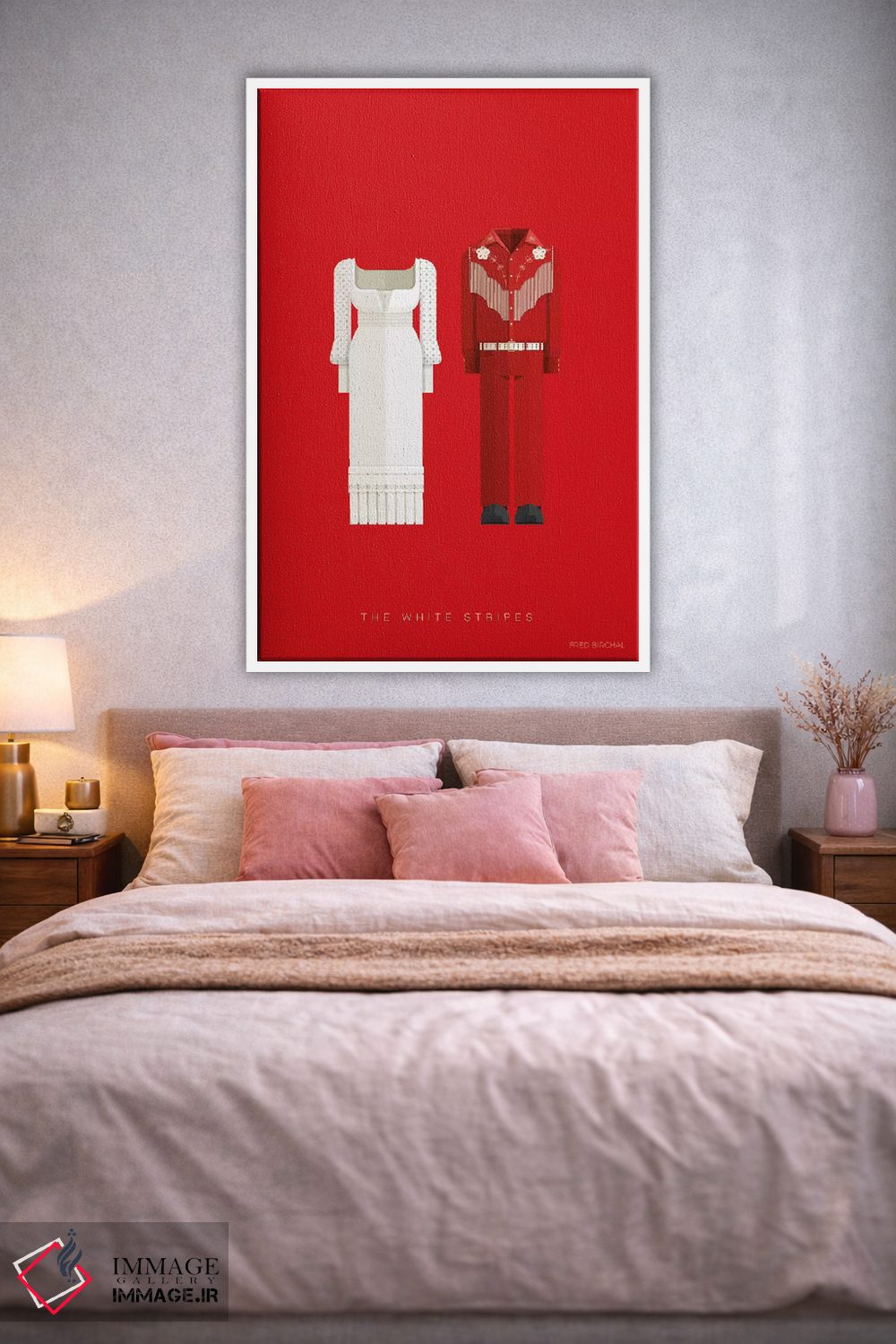 تابلو دکوراتیو وایت استرایپس اثر فرد بیرچال - D1W