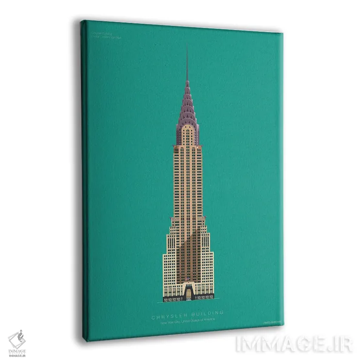 تابلو دکوراتیو ساختمان کرایسلر – نیویورک، آمریکا اثر فرد بیرچال - نمای پرسپکتیو محصول