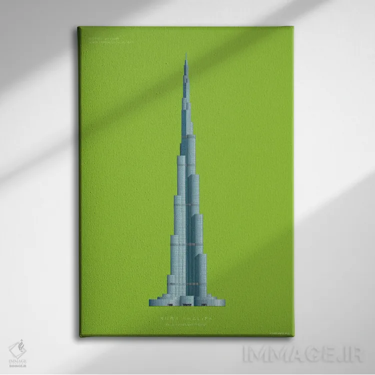 تابلو دکوراتیو برج خلیفه – دبی، امارات متحده عربی اثر فرد بیرچال - نمای روبهرو روی دیوار