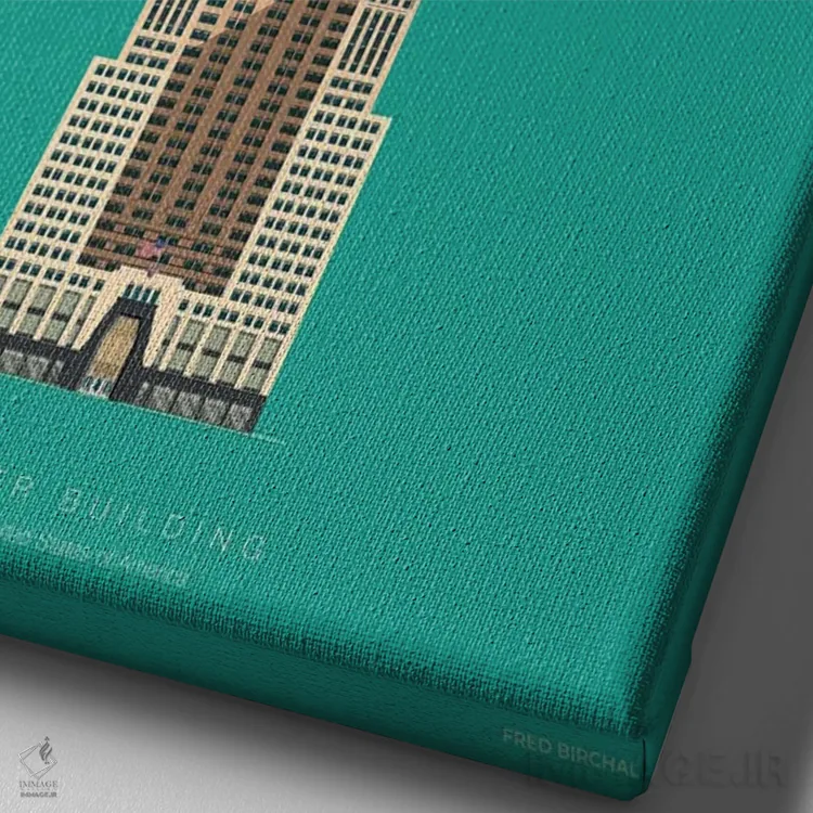 تابلو دکوراتیو ساختمان کرایسلر – نیویورک، آمریکا اثر فرد بیرچال - نمای نزدیک بافت بوم