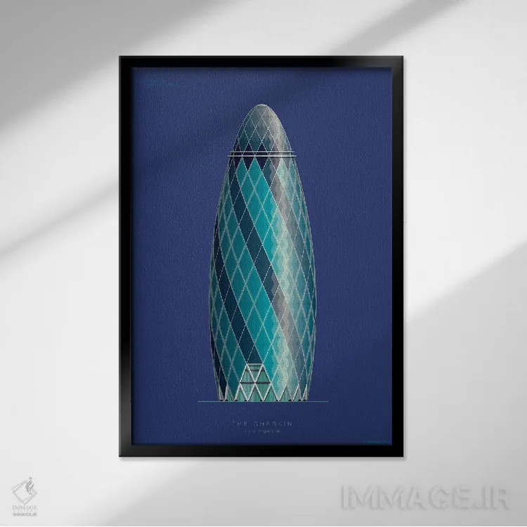 تابلو دکوراتیو ۳۰ خیابان سنت مری اکس – لندن، انگلستان اثر فرد بیرچال - نمای قابدار مشکی