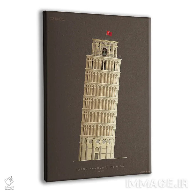 تابلو دکوراتیو برج کج پیزا – پیزا، ایتالیا اثر فرد بیرچال - نمای پرسپکتیو محصول