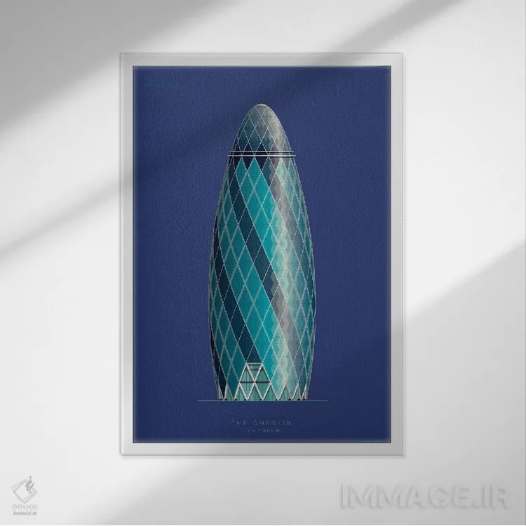 تابلو دکوراتیو ۳۰ خیابان سنت مری اکس – لندن، انگلستان اثر فرد بیرچال - نمای قابدار سفید