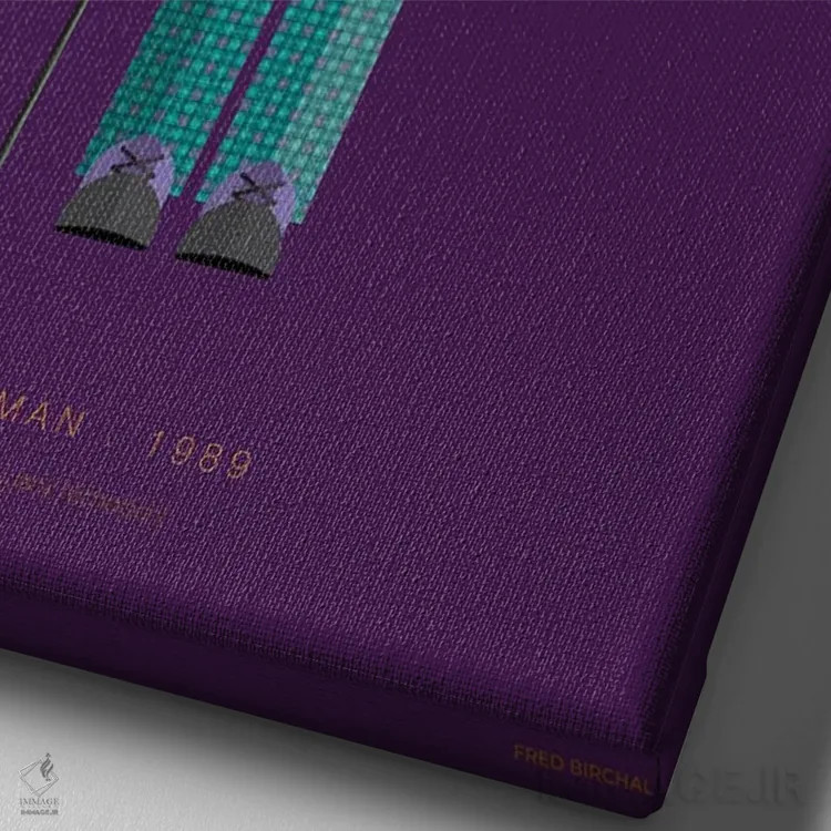 تابلو دکوراتیو بتمن جوکر اثر فرد بیرچال - نمای نزدیک بافت بوم