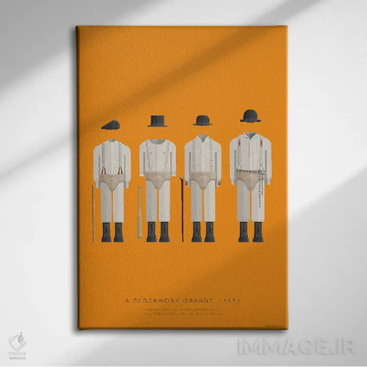 تابلو مینیمال پرتقال کوکی اثر فرد بیرچال - نمای روبهرو روی دیوار