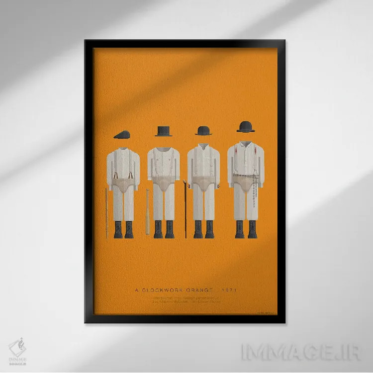 تابلو مینیمال پرتقال کوکی اثر فرد بیرچال - نمای قابدار مشکی