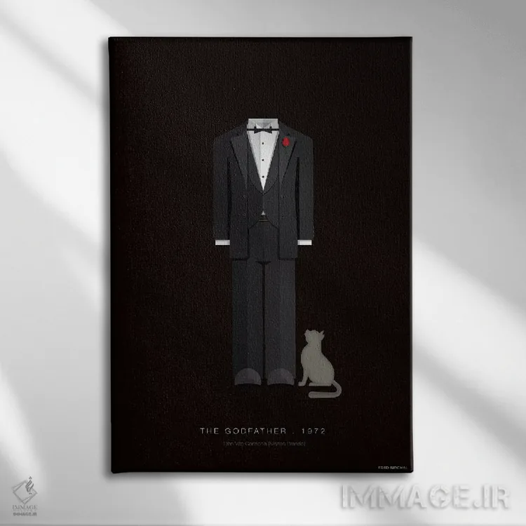 تابلو دکوراتیو پدرخوانده دون ویتو کورلئونه اثر فرد بیرچال - نمای روبهرو روی دیوار