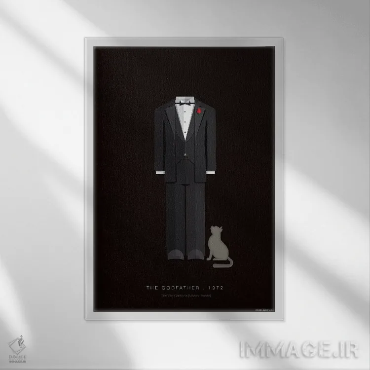 تابلو دکوراتیو پدرخوانده دون ویتو کورلئونه اثر فرد بیرچال - نمای قابدار سفید