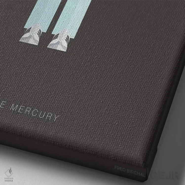 تابلو دکوراتیو فردی مرکوری – لایو اید اثر فرد بیرچال - نمای نزدیک بافت بوم