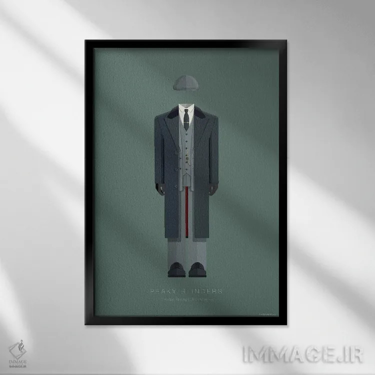 تابلو دکوراتیو پیکی بلایندرز اثر فرد بیرچال - نمای قابدار مشکی