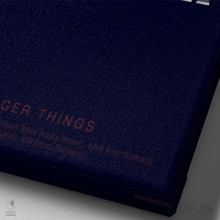 تابلو مینیمال چیزهای عجیب اثر فرد بیرچال - نمای نزدیک بافت بوم