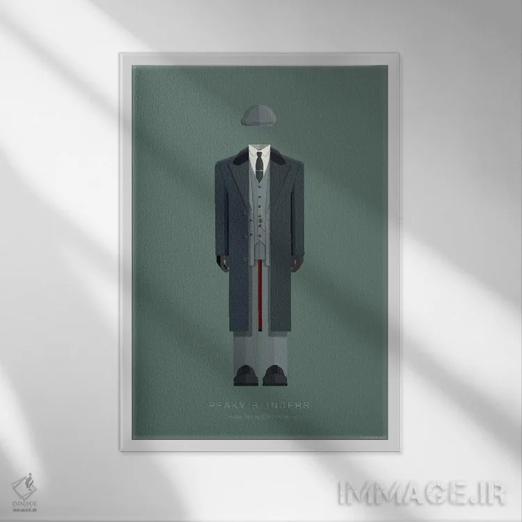 تابلو دکوراتیو پیکی بلایندرز اثر فرد بیرچال - نمای قابدار سفید