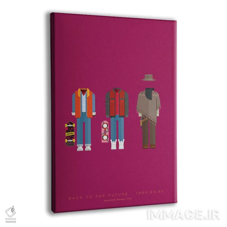 تابلو مینیمال سه گانه بازگشت به آینده اثر فرد بیرچال - نمای پرسپکتیو محصول