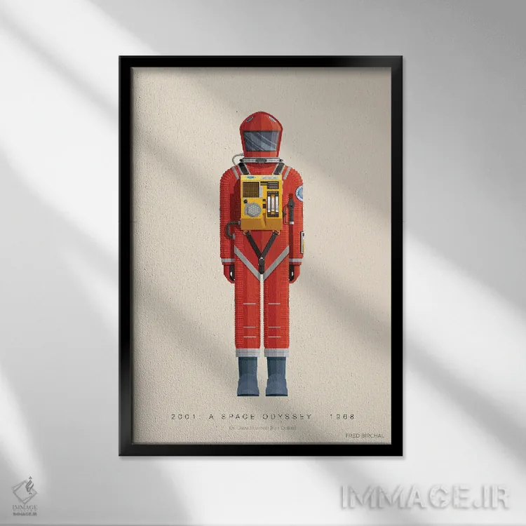 تابلو مینیمال ۲۰۰۱: یک اودیسه فضایی اثر فرد بیرچال - نمای قابدار مشکی