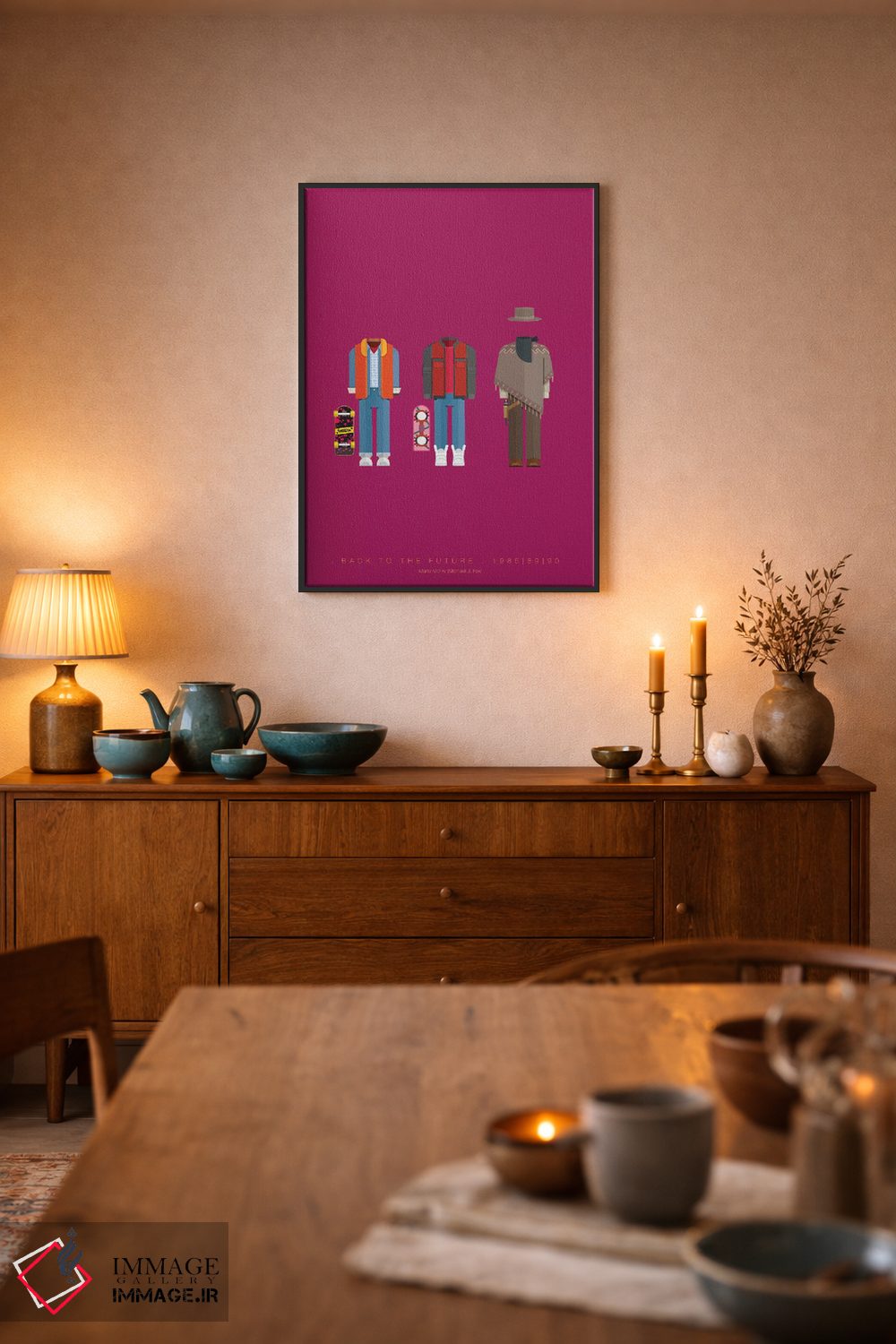 تابلو مینیمال سه گانه بازگشت به آینده اثر فرد بیرچال - D6B