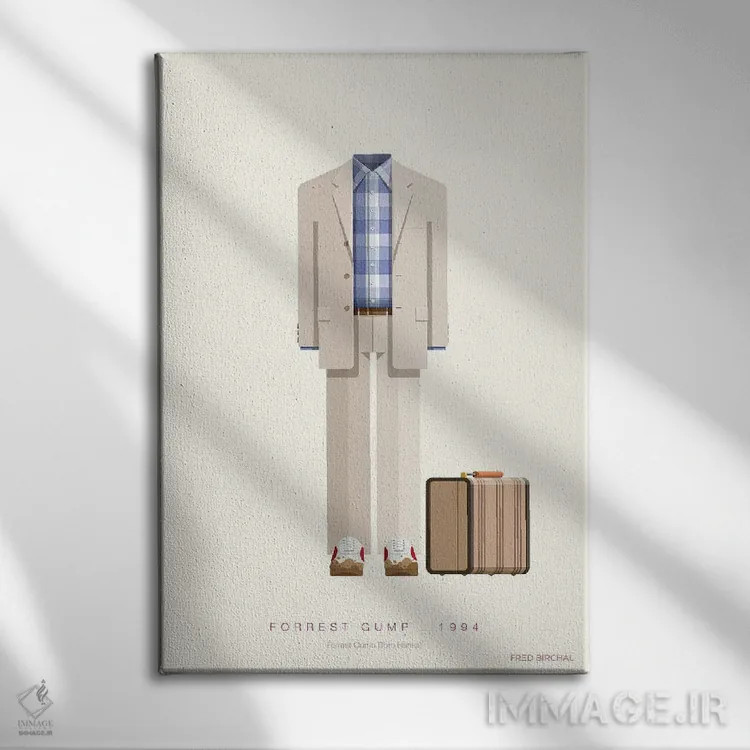 تابلو مینیمال فارست گامپ، ۱۹۹۴ اثر فرد بیرچال - نمای روبهرو روی دیوار