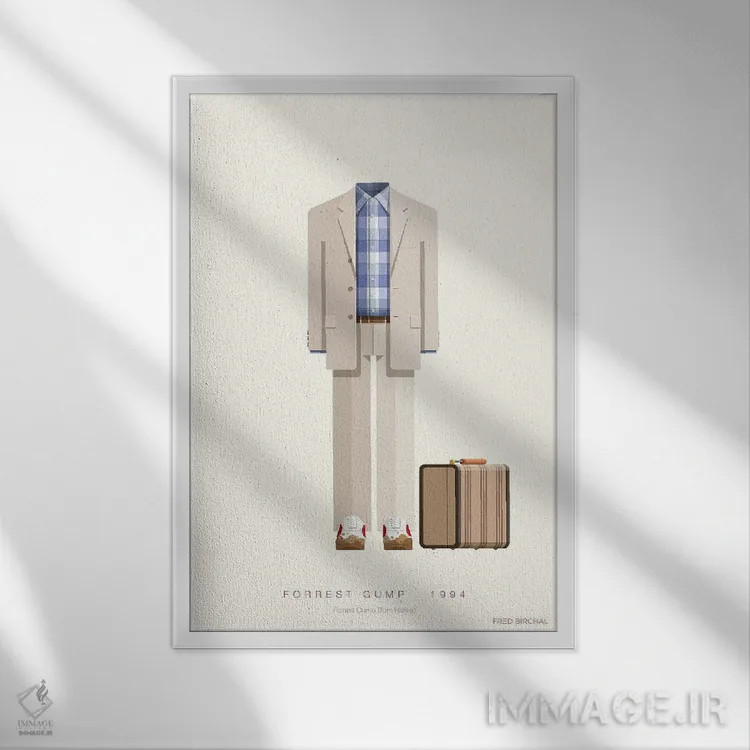 تابلو مینیمال فارست گامپ، ۱۹۹۴ اثر فرد بیرچال - نمای قابدار سفید