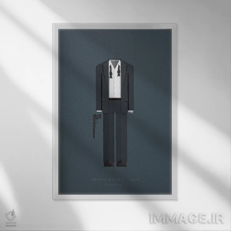 تابلو مینیمال کازینو رویال اثر فرد بیرچال - نمای قابدار سفید