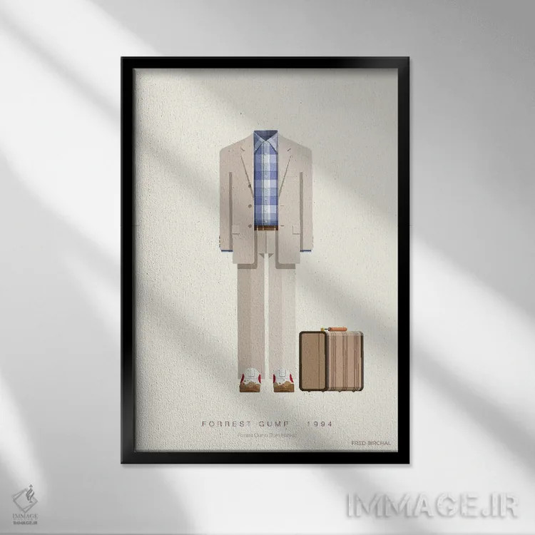 تابلو مینیمال فارست گامپ، ۱۹۹۴ اثر فرد بیرچال - نمای قابدار مشکی