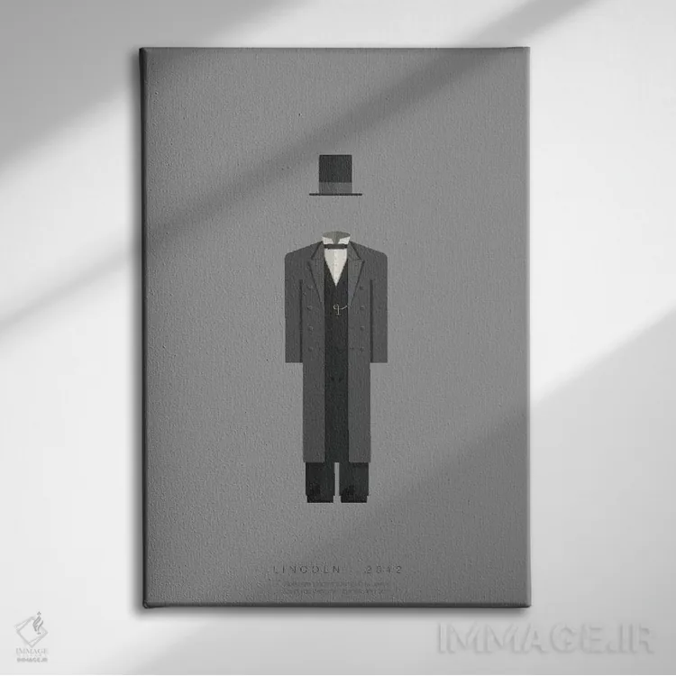 تابلو مینیمال لینکلن اثر فرد بیرچال - نمای روبهرو روی دیوار