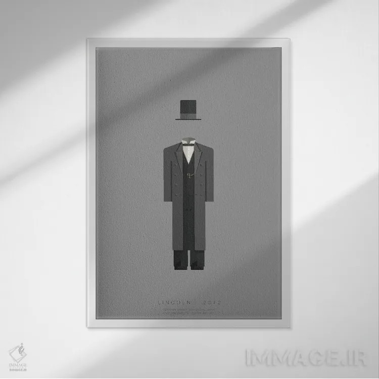 تابلو مینیمال لینکلن اثر فرد بیرچال - نمای قابدار سفید