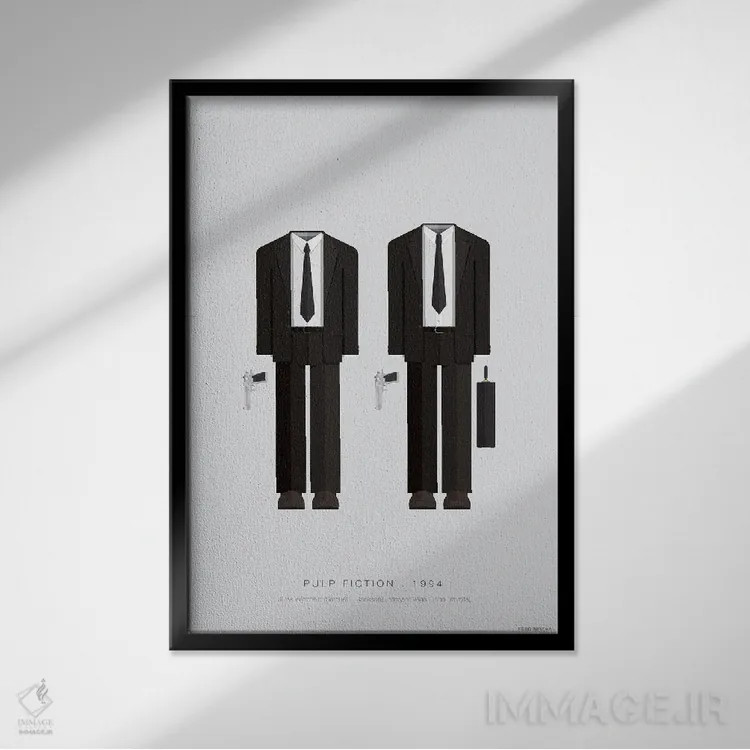 تابلو مینیمال داستان عامه پسند اثر فرد بیرچال - نمای قابدار مشکی