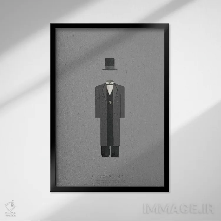 تابلو مینیمال لینکلن اثر فرد بیرچال - نمای قابدار مشکی